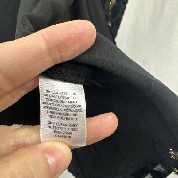 Intermix Ava Velvet Black Gold Leopard Slit Prom Midi Slip Dress Womens Size 4 - Picture 8 of 12